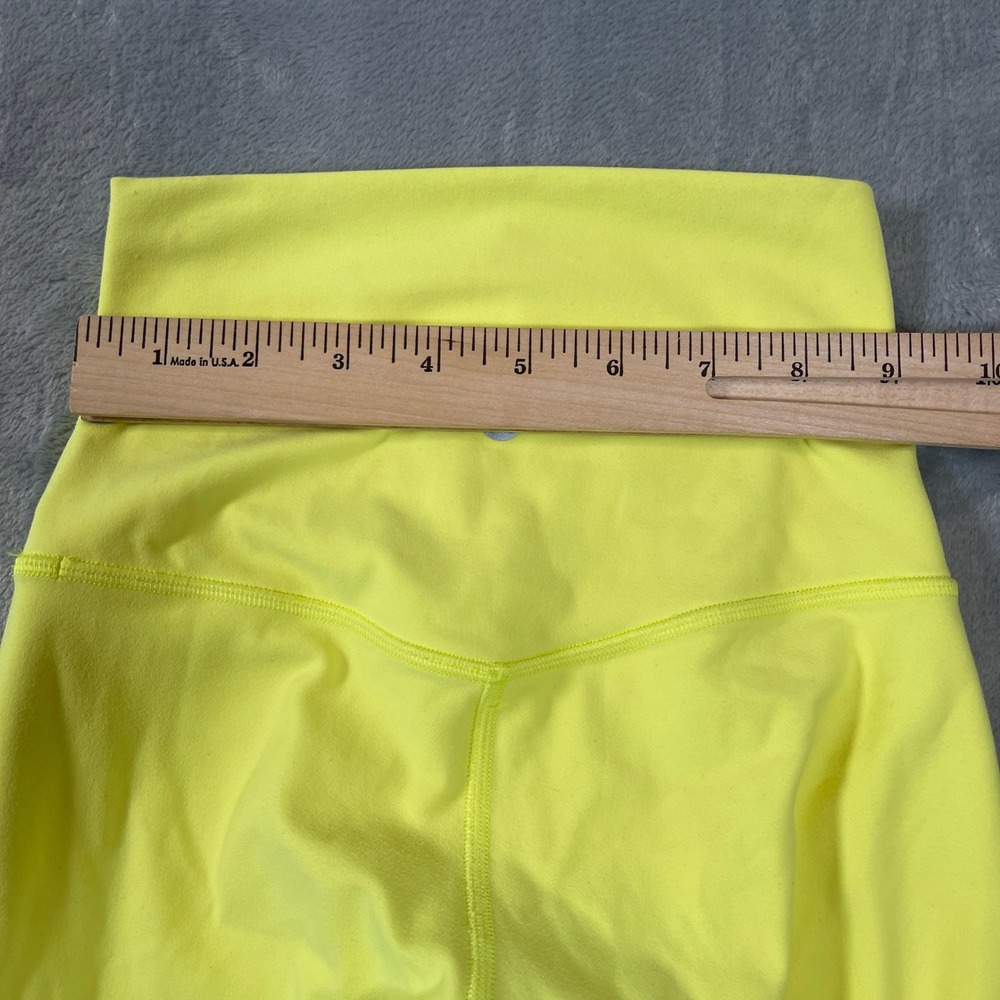 Lululemon Align Leggings Womens Size 2 High-Rise Crop 21 Neon Yellow Nulu - Picture 2 of 5
